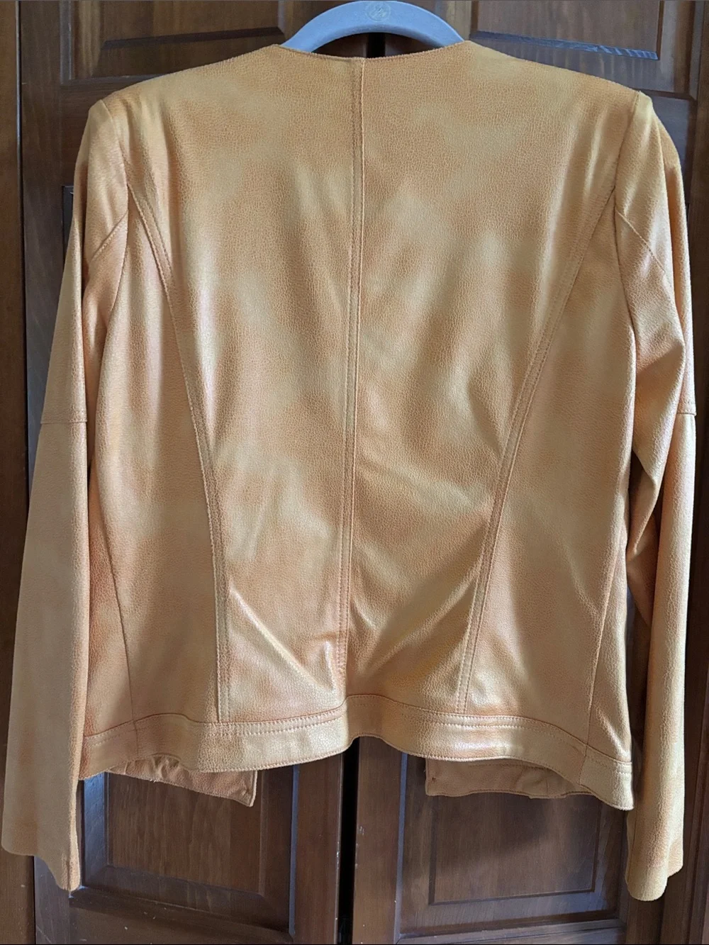 LG Orange Stud-Trim Faux Suede Jacket